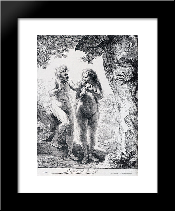 The Fall Of Man 20x24 Black Modern Wood Framed Art Print Poster by Rembrandt