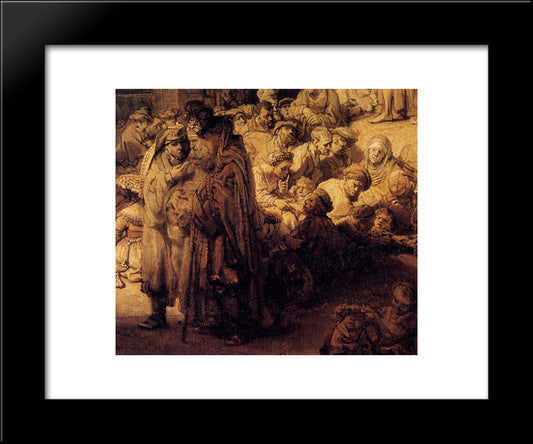 St. John The Baptist Preaching (Detail) 20x24 Black Modern Wood Framed Art Print Poster by Rembrandt