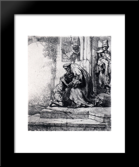The Return Of The Prodigal Son 20x24 Black Modern Wood Framed Art Print Poster by Rembrandt
