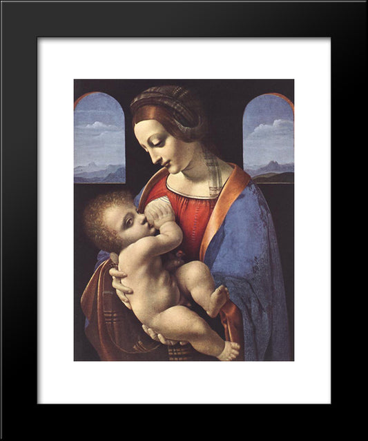 Madonna Litta 20x24 Black Modern Wood Framed Art Print Poster by da Vinci, Leonardo