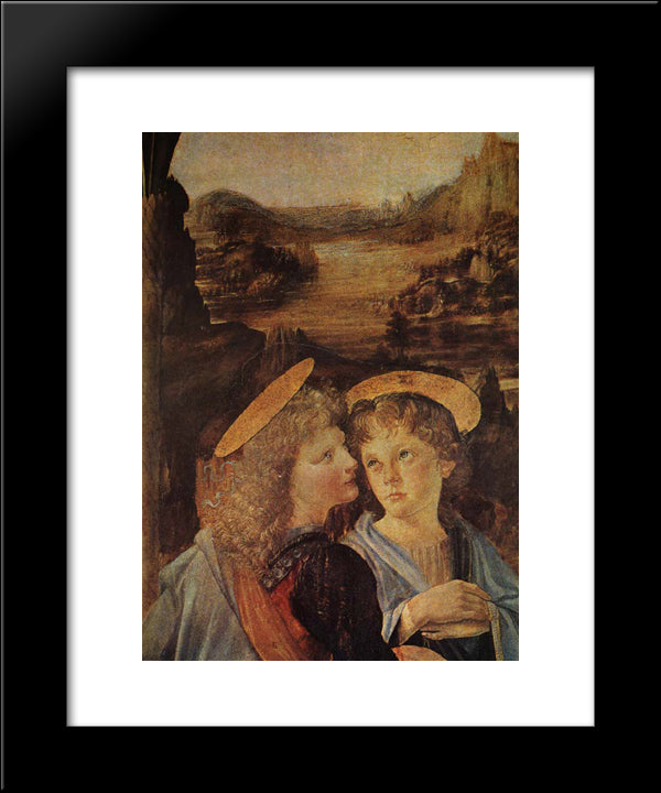 The Baptism Of Christ [Detail] 20x24 Black Modern Wood Framed Art Print Poster by da Vinci, Leonardo