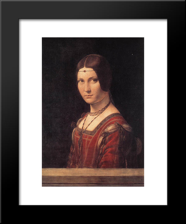 La Belle Ferroniere 20x24 Black Modern Wood Framed Art Print Poster by da Vinci, Leonardo