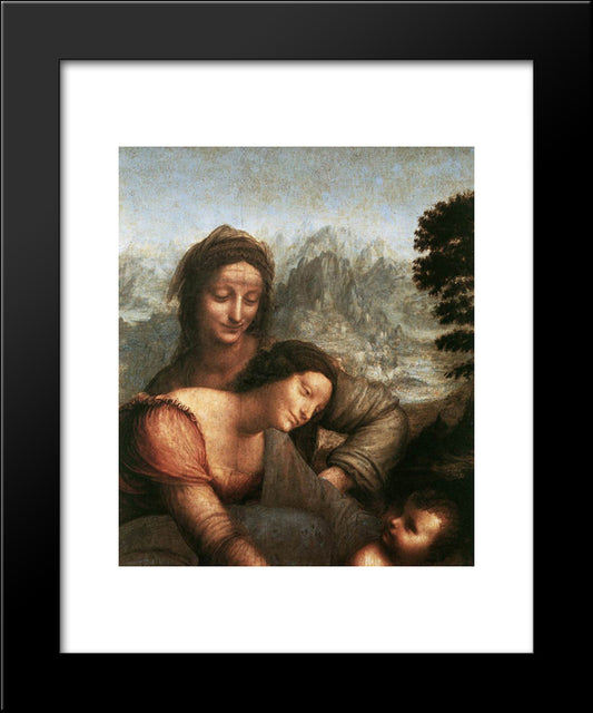 The Virgin And Child With St Anne [Detail: 1] 20x24 Black Modern Wood Framed Art Print Poster by da Vinci, Leonardo