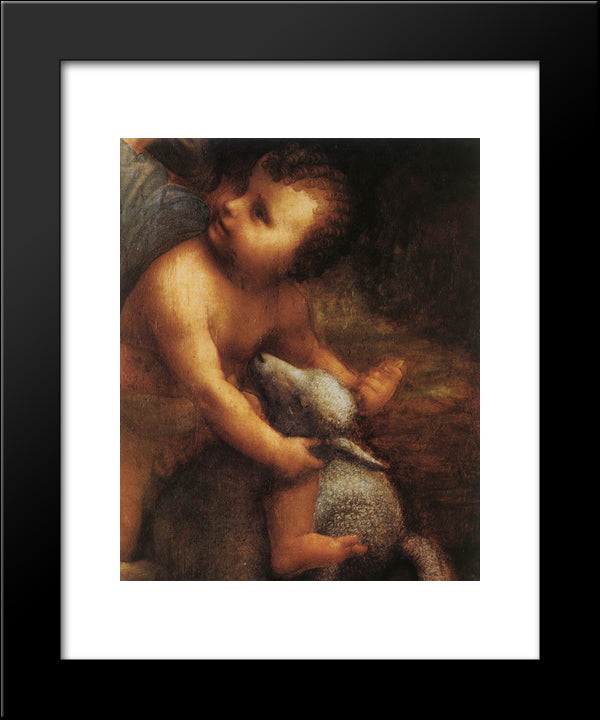 The Virgin And Child With St Anne [Detail: 2] 20x24 Black Modern Wood Framed Art Print Poster by da Vinci, Leonardo