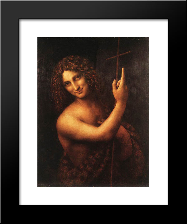St John The Baptist 20x24 Black Modern Wood Framed Art Print Poster by da Vinci, Leonardo