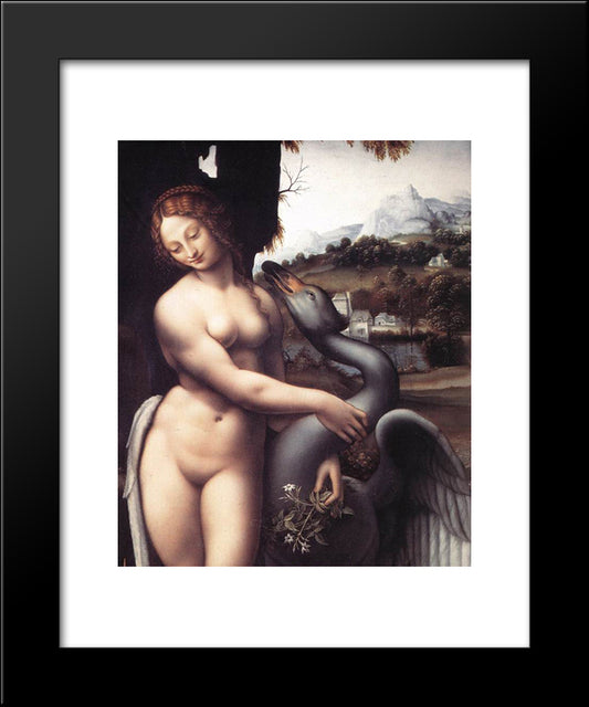 Leda [Detail: 1] 20x24 Black Modern Wood Framed Art Print Poster by da Vinci, Leonardo