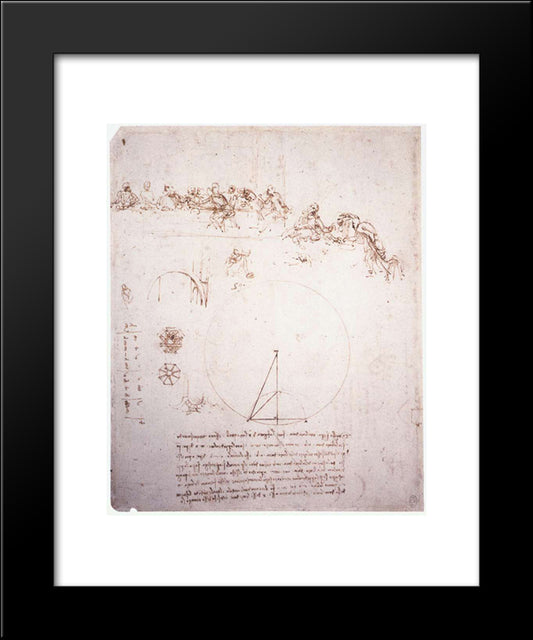 Study For The Last Supper 20x24 Black Modern Wood Framed Art Print Poster by da Vinci, Leonardo
