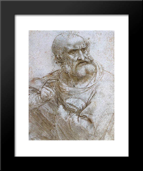 Study For The Last Supper 20x24 Black Modern Wood Framed Art Print Poster by da Vinci, Leonardo