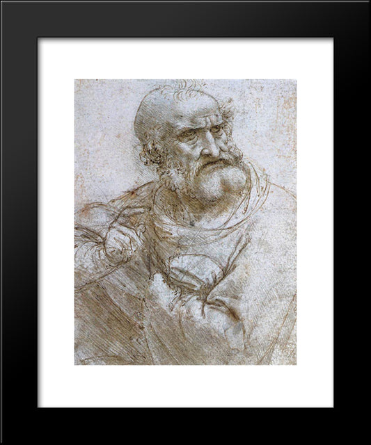 Study For The Last Supper 20x24 Black Modern Wood Framed Art Print Poster by da Vinci, Leonardo