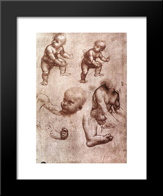 Study Of A Child 20x24 Black Modern Wood Framed Art Print Poster by da Vinci, Leonardo