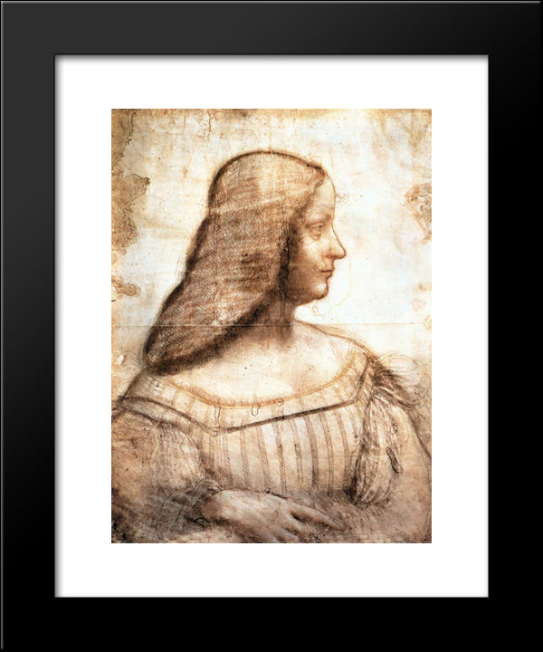 Isabella D'Este 20x24 Black Modern Wood Framed Art Print Poster by da Vinci, Leonardo
