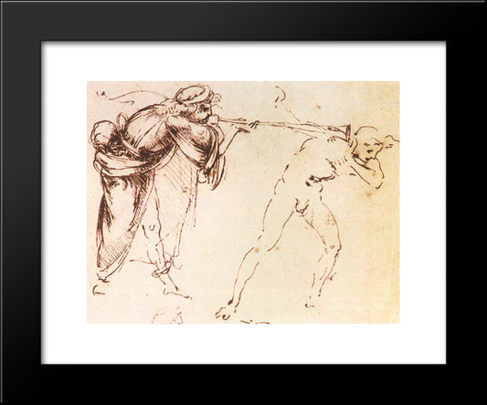 Study 20x24 Black Modern Wood Framed Art Print Poster by da Vinci, Leonardo