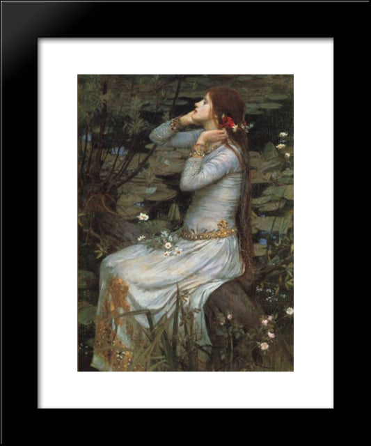 Ophelia 20x24 Black Modern Wood Framed Art Print Poster by Waterhouse, John William