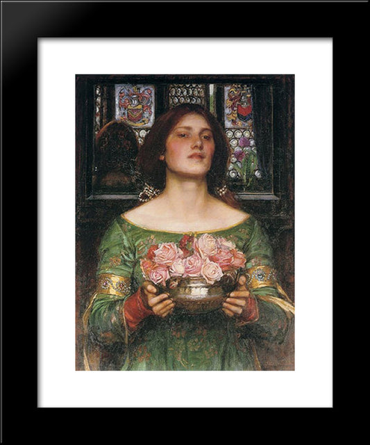 Gather Ye Rosebuds While Ye May 20x24 Black Modern Wood Framed Art Print Poster by Waterhouse, John William