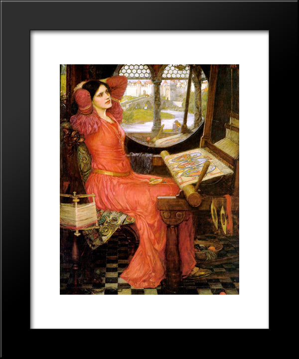 I Am Half-Sick Of Shadows, Said The Lady Of Shalott 20x24 Black Modern Wood Framed Art Print Poster by Waterhouse, John William