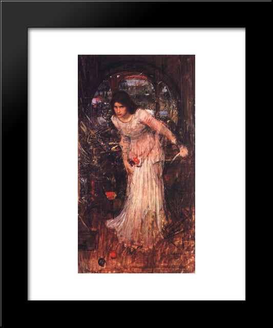 The Lady Of Shalott 20x24 Black Modern Wood Framed Art Print Poster by Waterhouse, John William