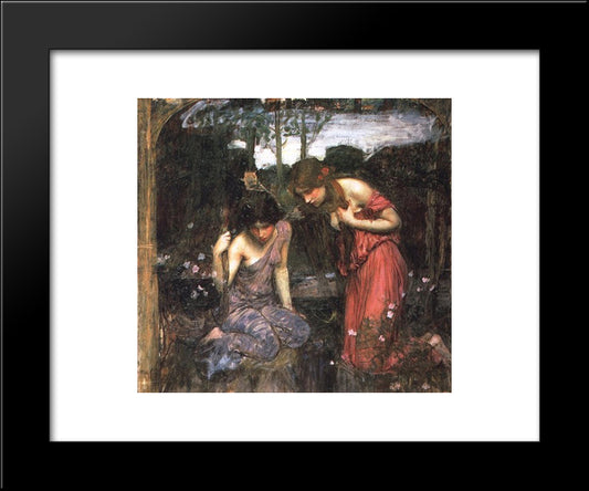 Nymphs Finding The Head Of Orpheus 20x24 Black Modern Wood Framed Art Print Poster by Waterhouse, John William
