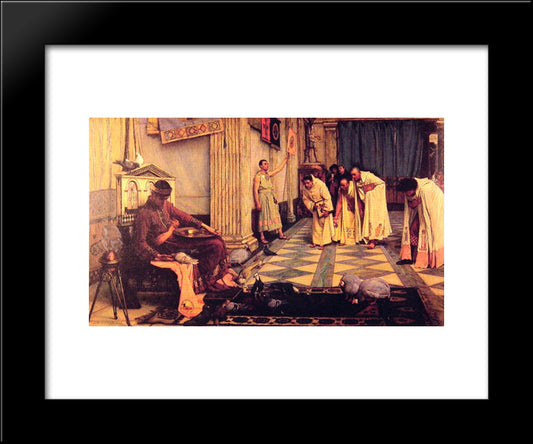 The Favourites Of The Emperor Honorious 20x24 Black Modern Wood Framed Art Print Poster by Waterhouse, John William