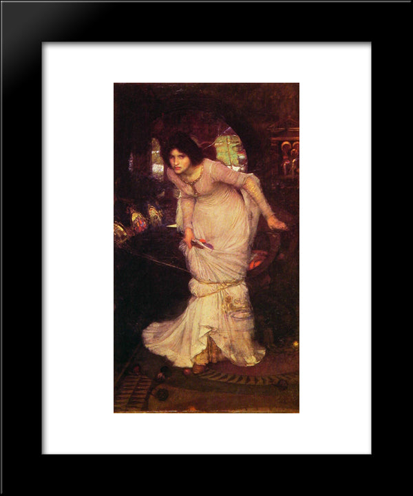 The Lady Of Shalott 20x24 Black Modern Wood Framed Art Print Poster by Waterhouse, John William
