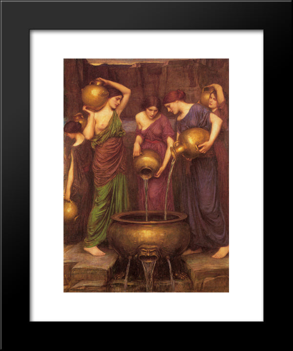 The Danaides 20x24 Black Modern Wood Framed Art Print Poster by Waterhouse, John William