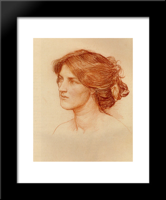 Study For Gather Ye Rosebuds While Ye May 20x24 Black Modern Wood Framed Art Print Poster by Waterhouse, John William