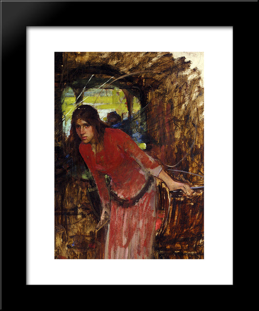 Study For The Lady Of Shallot - Detail 20x24 Black Modern Wood Framed Art Print Poster by Waterhouse, John William