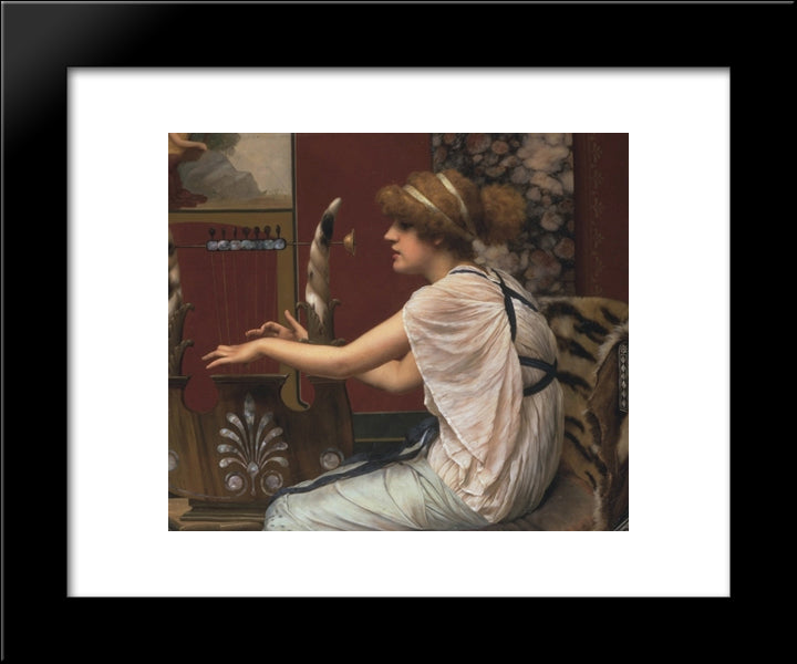Erato At Her Lyre 20x24 Black Modern Wood Framed Art Print Poster by Godward, John William
