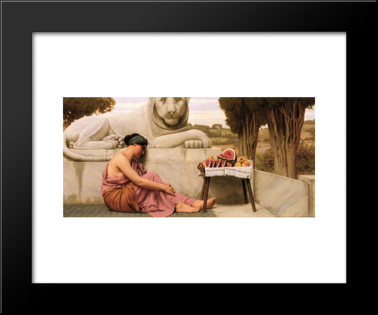 The Fruit Vendor 20x24 Black Modern Wood Framed Art Print Poster by Godward, John William