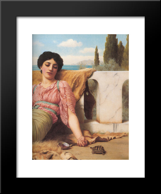 A Quiet Pet [Detail] 20x24 Black Modern Wood Framed Art Print Poster by Godward, John William