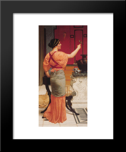 Lesbia With Her Sparrow 20x24 Black Modern Wood Framed Art Print Poster by Godward, John William