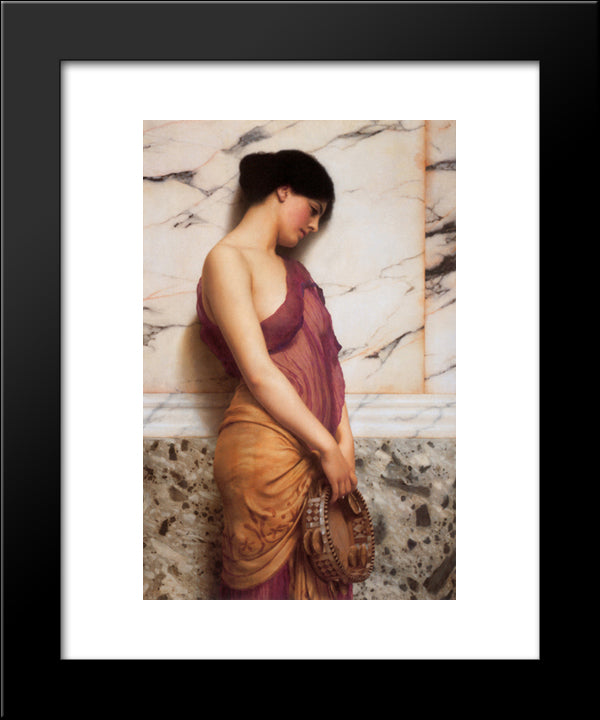 The Tambourine Girl 20x24 Black Modern Wood Framed Art Print Poster by Godward, John William