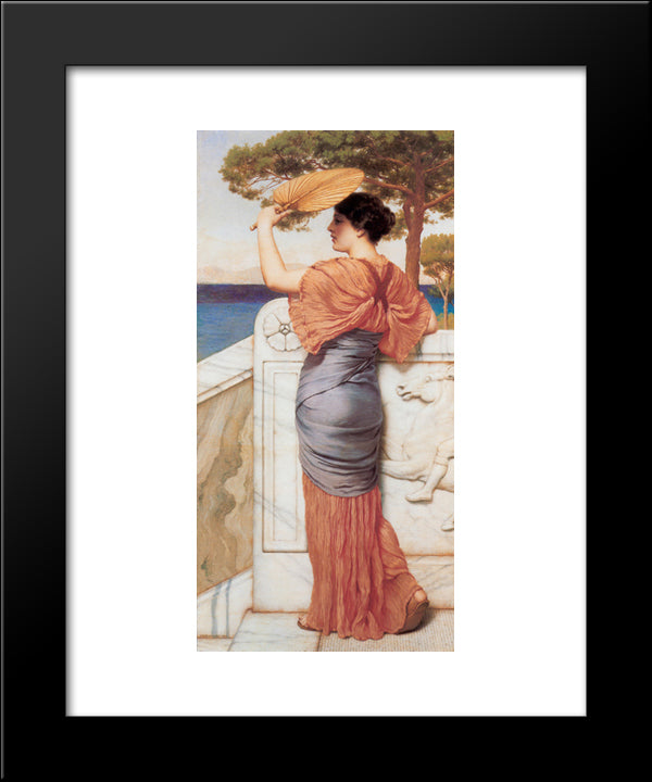 On The Balcony 20x24 Black Modern Wood Framed Art Print Poster by Godward, John William