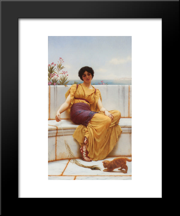 Idleness 20x24 Black Modern Wood Framed Art Print Poster by Godward, John William