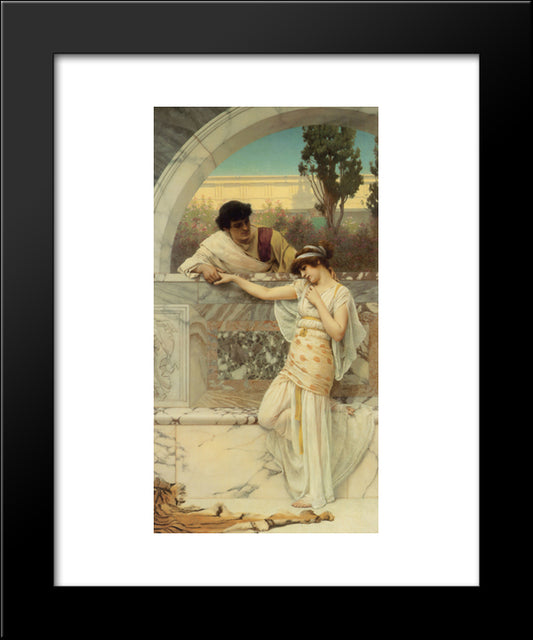 Yes Or No?' 20x24 Black Modern Wood Framed Art Print Poster by Godward, John William