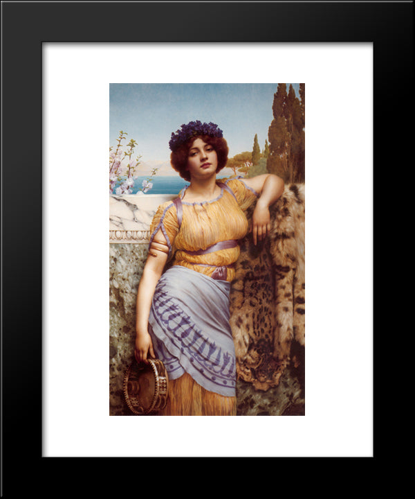 Ionian Dancing Girl 20x24 Black Modern Wood Framed Art Print Poster by Godward, John William