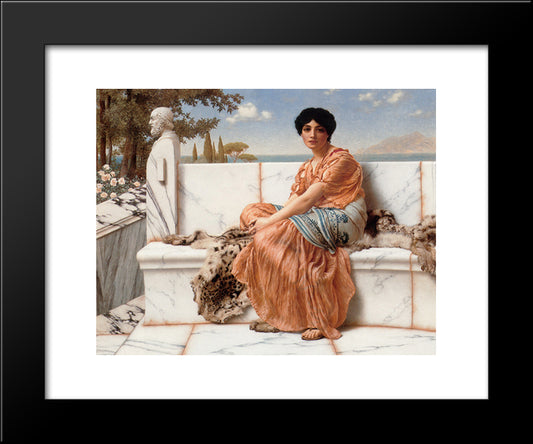 In The Days Of Sappho 20x24 Black Modern Wood Framed Art Print Poster by Godward, John William