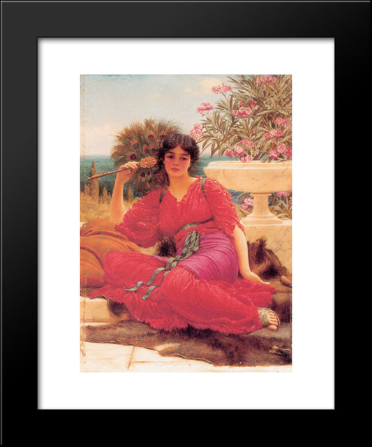 Flabellifera [Oil Study] 20x24 Black Modern Wood Framed Art Print Poster by Godward, John William