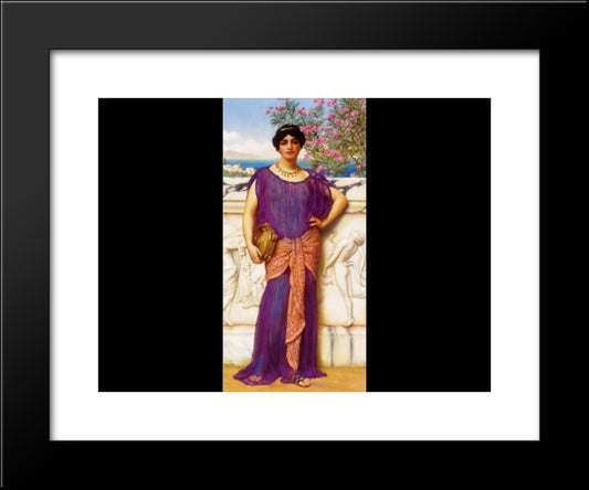 The Tambourine Girl (Ii) 20x24 Black Modern Wood Framed Art Print Poster by Godward, John William