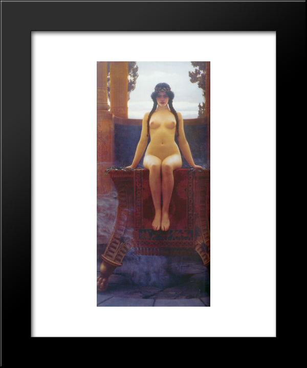 The Delphic Oracle 20x24 Black Modern Wood Framed Art Print Poster by Godward, John William