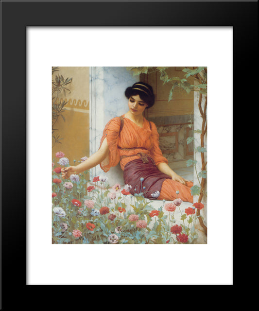 Summer Flowers 20x24 Black Modern Wood Framed Art Print Poster by Godward, John William