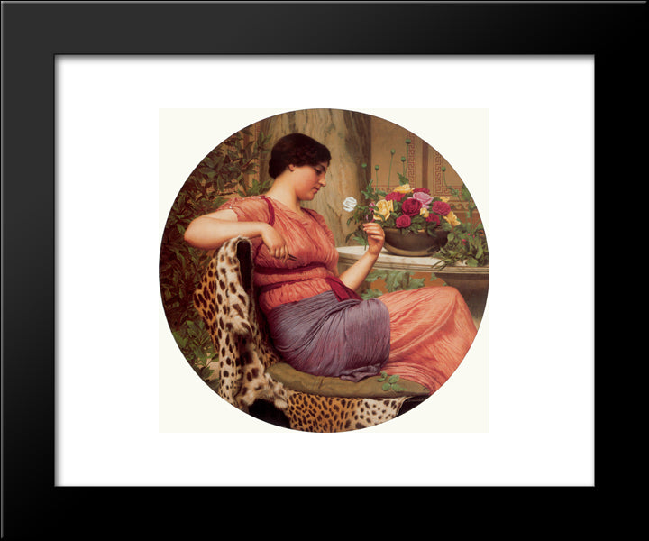 The Time Of Roses 20x24 Black Modern Wood Framed Art Print Poster by Godward, John William