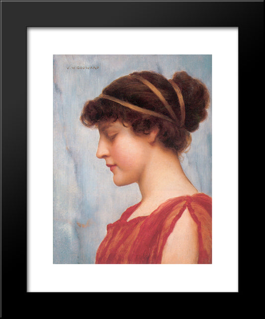 Ophelia 20x24 Black Modern Wood Framed Art Print Poster by Godward, John William