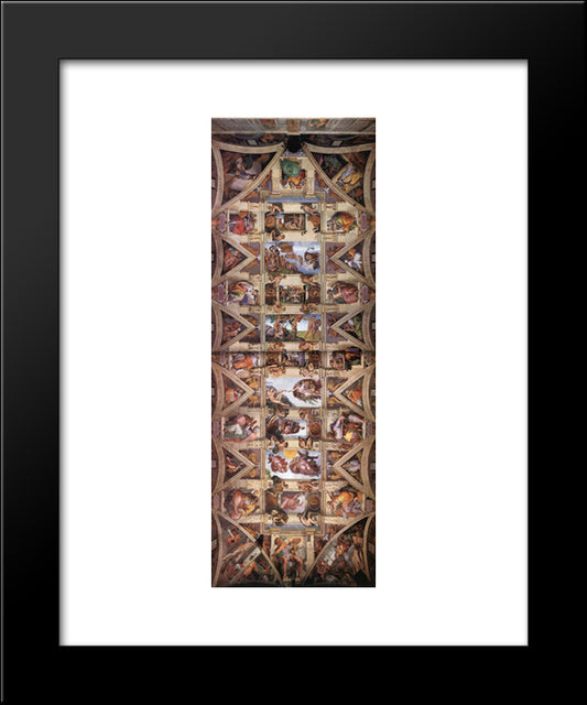 Ceiling Of The Sistine Chapel 20x24 Black Modern Wood Framed Art Print Poster by Michelangelo