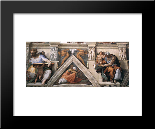 Ceiling Of The Sistine Chapel [Detail] 20x24 Black Modern Wood Framed Art Print Poster by Michelangelo