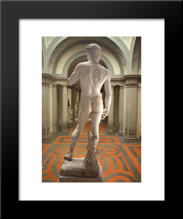 David [Detail: Rear View] 20x24 Black Modern Wood Framed Art Print Poster by Michelangelo