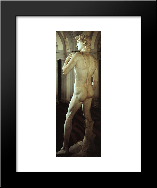 David [Detail: Side Rear View] 20x24 Black Modern Wood Framed Art Print Poster by Michelangelo