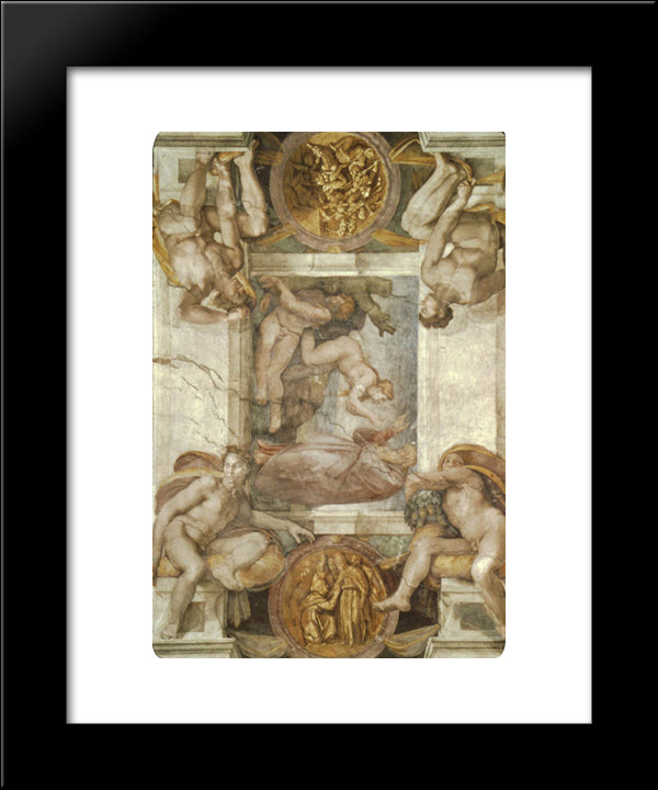 The Creation Of Eve 20x24 Black Modern Wood Framed Art Print Poster by Michelangelo