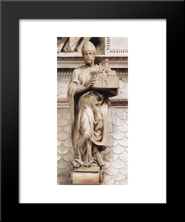 St Petronius 20x24 Black Modern Wood Framed Art Print Poster by Michelangelo