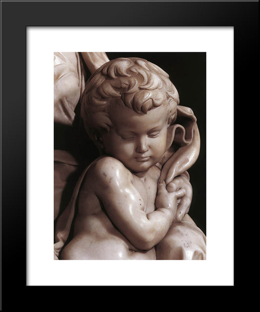 Madonna And Child [Detail: 3] 20x24 Black Modern Wood Framed Art Print Poster by Michelangelo