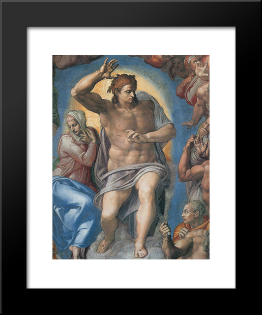 The Last Judgement: Christ The Judge 20x24 Black Modern Wood Framed Art Print Poster by Michelangelo